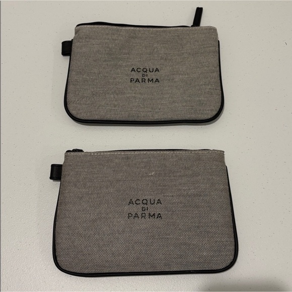 Acqua Di Parma Handbags - Acqua Di Parma Black and Gray Toiletry Bag with Minimalist top zipper SET OF TWO